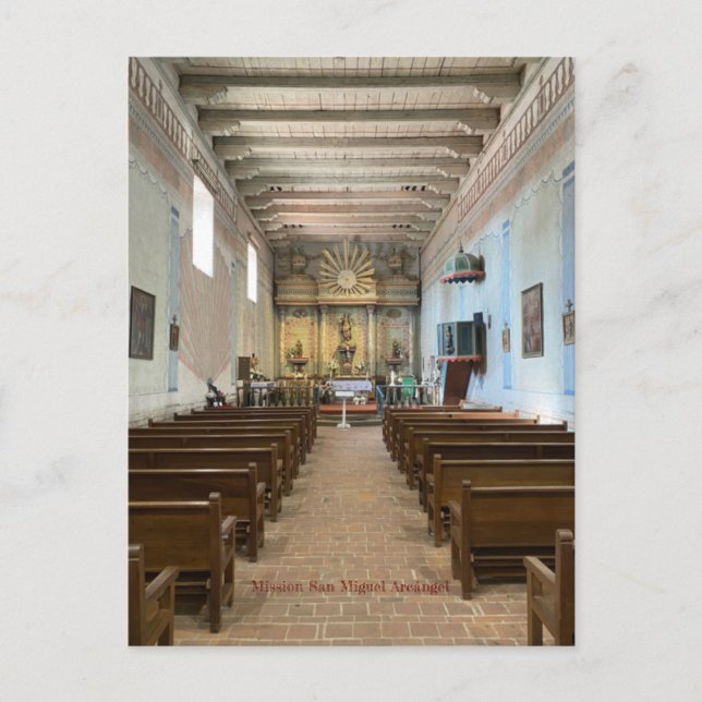 Mission San Miguel Arcángel, Colour Postcard (Front)
