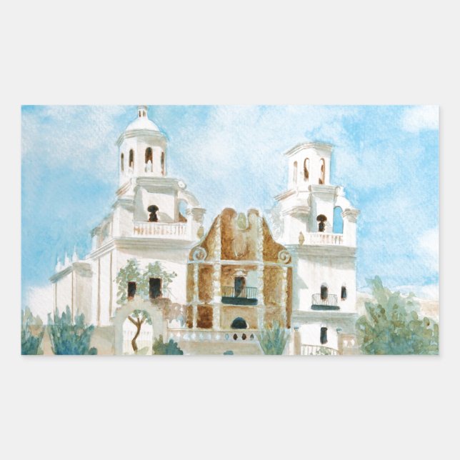 Mission San Xavier del Bac Rectangular Sticker (Front)