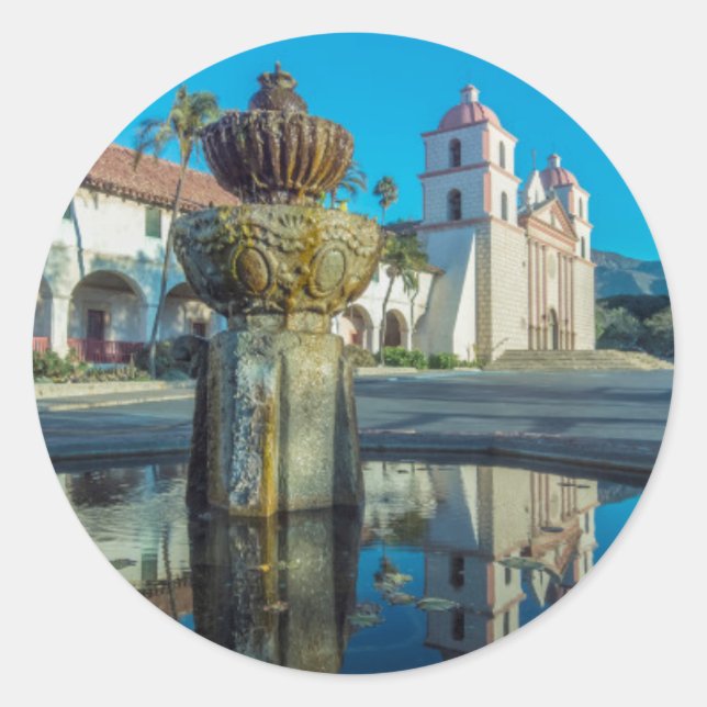 Mission Santa Barbara Classic Round Sticker (Front)