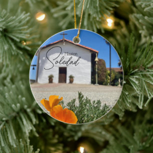 Mission Soledad souvenir Christmas tree ornament