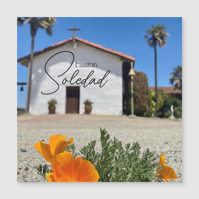 Mission Soledad souvenir magnet card (Front)