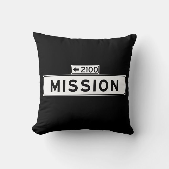 Mission St., San Francisco Street Sign Cushion (Front)
