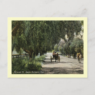 Mission St., Santa Barbara, California Vintage Postcard