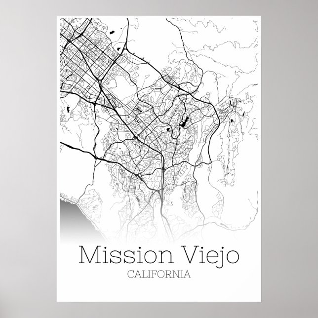 Mission Viejo Map - California - City Map Poster (Front)