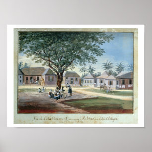 Missionary Buildings, St. Johns, Antigua (w/c and Poster