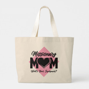 Missionary Mum LDS Mormon Mum pink check Tote Bag