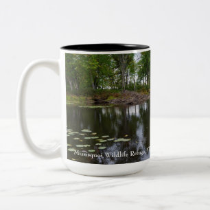missisquoi river through wildlife refuge Two-Tone coffee mug