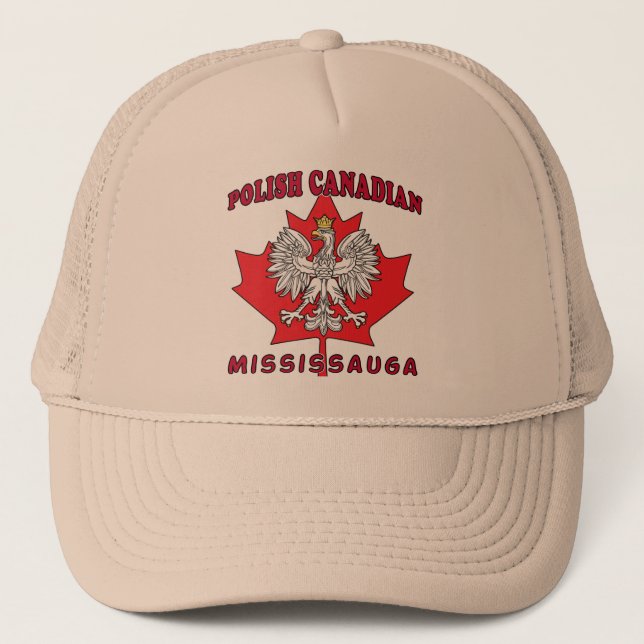 Mississauga Polish Canadian Leaf Trucker Hat (Front)