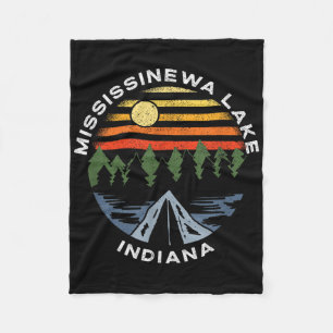Mississinewa Lake Indiana Forest Camping Vacation Fleece Blanket