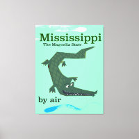 Mississippi Alligator vintage travel poster