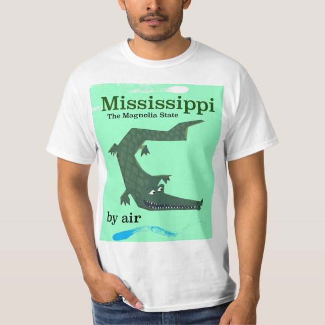 Mississippi Alligator vintage travel poster T-Shirt (Front)