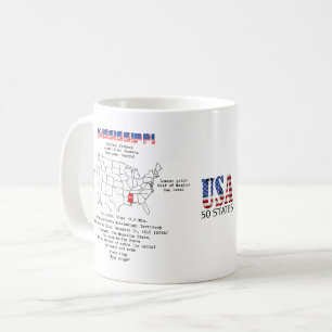 Mississippi American state on a map and details Coffee Mug