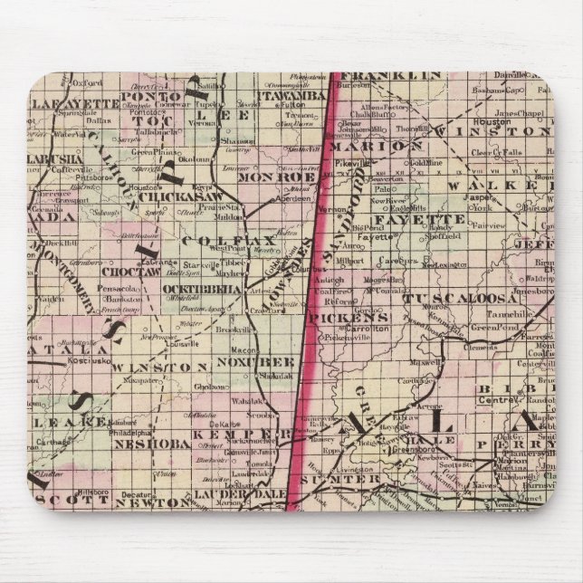 Mississippi and Alabama Mouse Mat (Front)