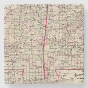 Mississippi and Alabama Stone Coaster