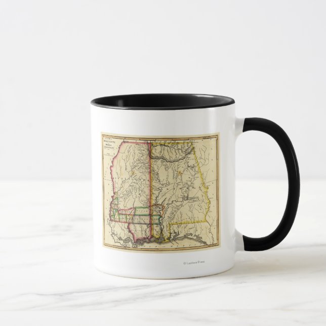 Mississippi and AlabamaPanoramic Map Mug (Right)
