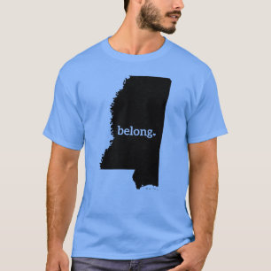 Mississippi Belong Heart State Map Sticker T-Shirt
