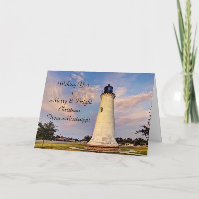 Mississippi Christmas Card Lighthouse (Front)