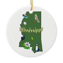 Mississippi Christmas Tree Ornament