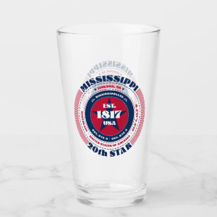 Mississippi Circular Typography Design Glass