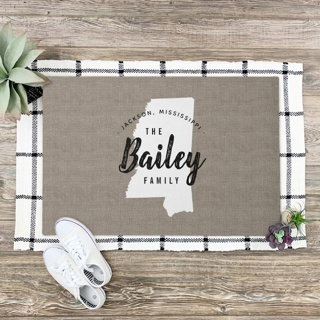 Mississippi Family Monogram State Doormat (Creator Uploaded)