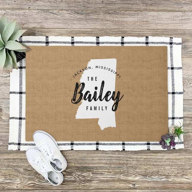 Mississippi Family Monogram State Doormat (Creator Uploaded)
