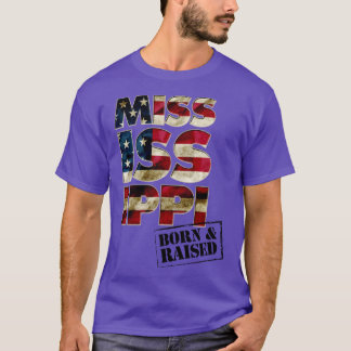 Mississippi Fan Gift Sports US Flag Proud Strong A T-Shirt