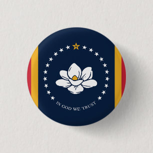Mississippi Flag  3 Cm Round Badge