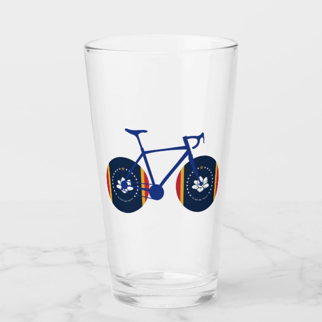 Mississippi Flag Cycling Glass (Front)