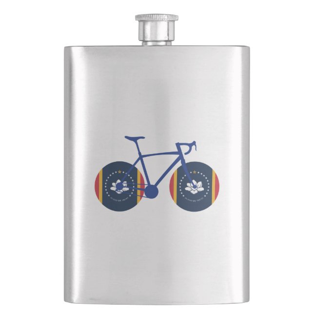 Mississippi Flag Cycling Hip Flask (Front)