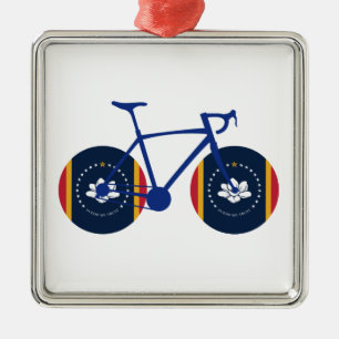 Mississippi Flag Cycling Metal Tree Decoration