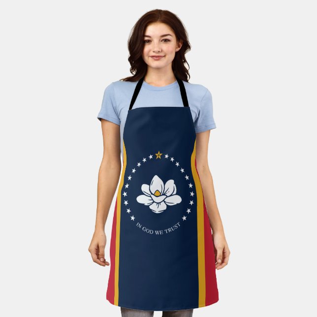 Mississippi Flag - New Magnolia Flag Apron (Worn)
