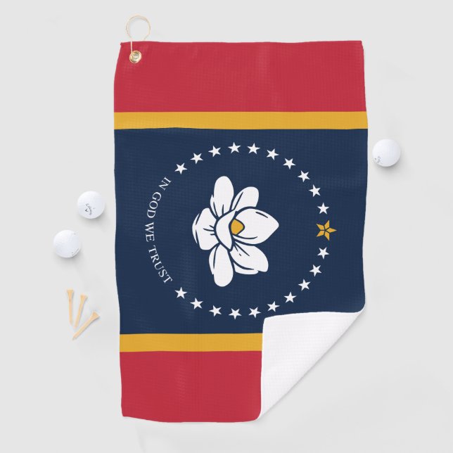 Mississippi Flag - New Magnolia Flag Golf Towel (InSitu)