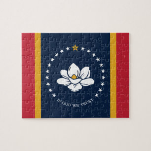 Mississippi Flag - New Magnolia Flag Jigsaw Puzzle