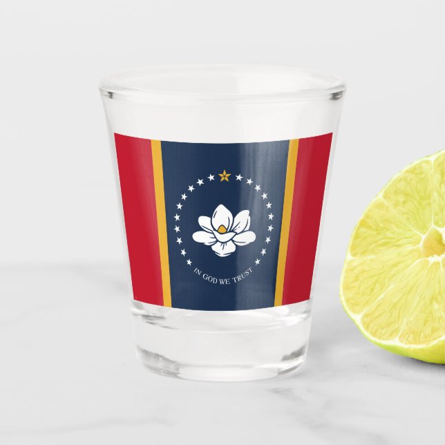 Mississippi Flag - New Magnolia Flag Shot Glass (Front)