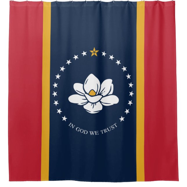 Mississippi Flag - New Magnolia Flag Shower Curtain (Front)