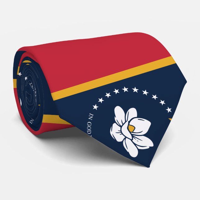 Mississippi Flag - New Magnolia Flag Tie (Rolled)