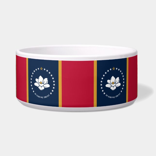 Mississippi Flag Pet Bowl (Front)