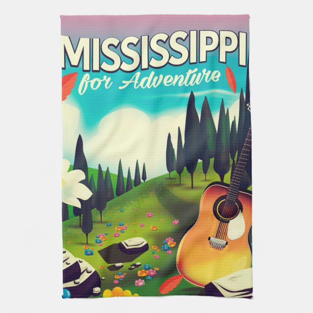 Mississippi For adventure Tea Towel (Vertical)