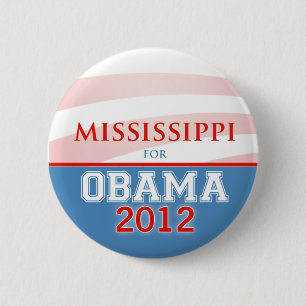 MISSISSIPPI for Obama 2012 6 Cm Round Badge