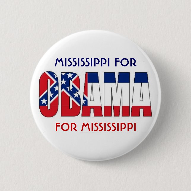 MISSISSIPPI FOR OBAMA Button (Front)
