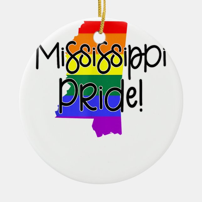 Mississippi Gay Pride  Ceramic Tree Decoration (Front)