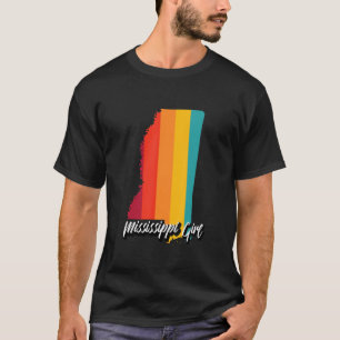 Mississippi Girl Home State Retro 70s Stripes Us S T-Shirt