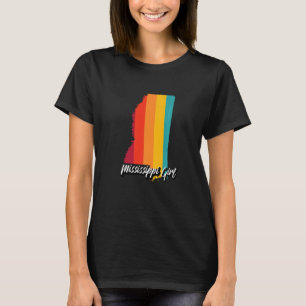 Mississippi Girl Home State Retro 70s Stripes Us S T-Shirt