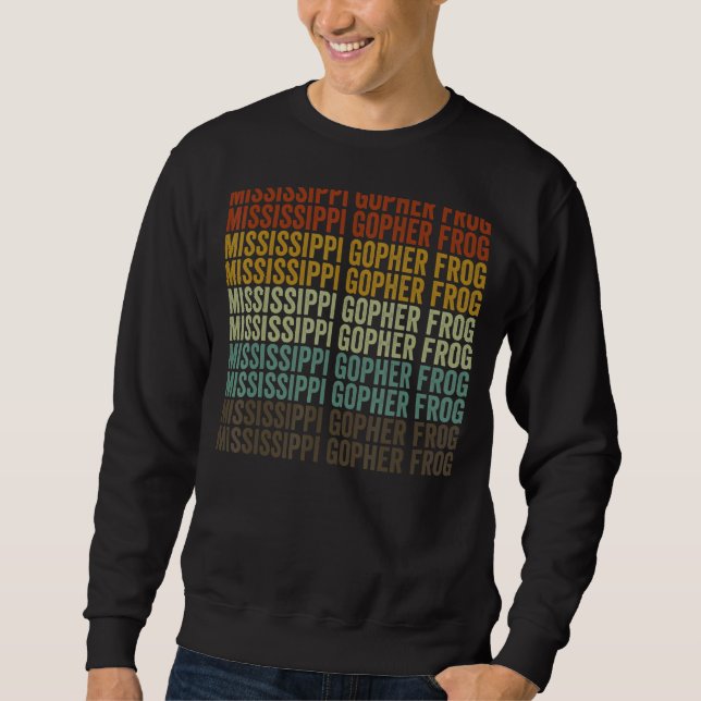 Mississippi Gopher Frog Amphibian Retro Sweatshirt (Front)