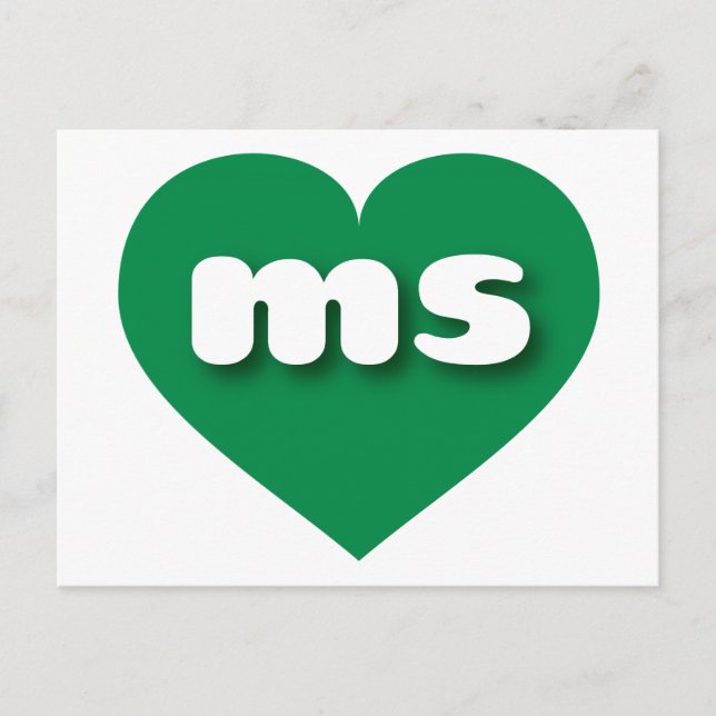 Mississippi green heart - I love ms Postcard (Front)