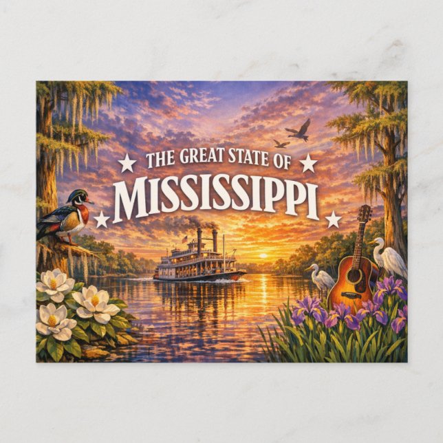 Mississippi Greetings Postcard  (Front)