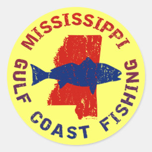 Mississippi Gulf Coast Fishing Classic Round Sticker
