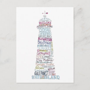 Mississippi Gulf Coast Landmarks Postcard