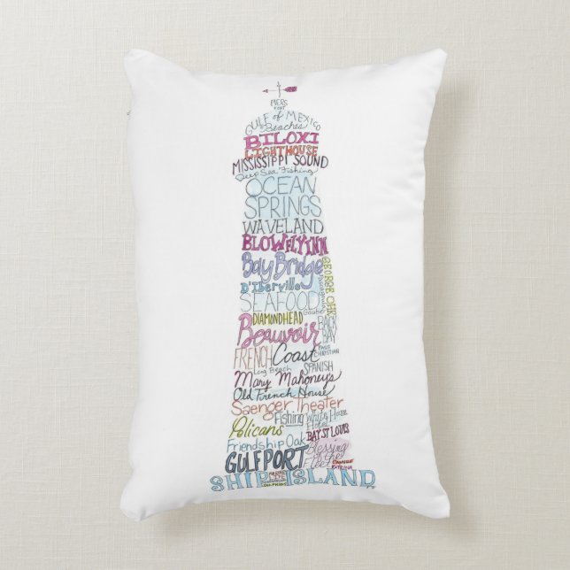 Mississippi Gulf Coast Pillow (Front(Vertical))
