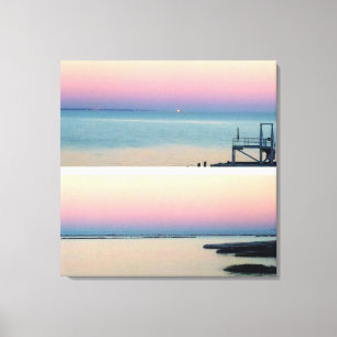 Mississippi Gulf Sunset in Pink, Blue and Peach Canvas Print